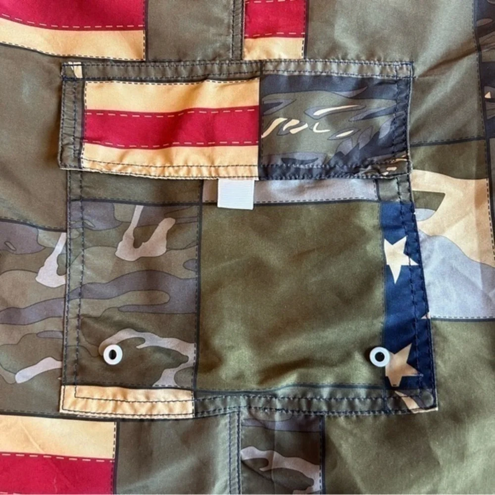 North 15 Black Label American Flag Camouflage Board Shorts Swimsuit Size XL‎